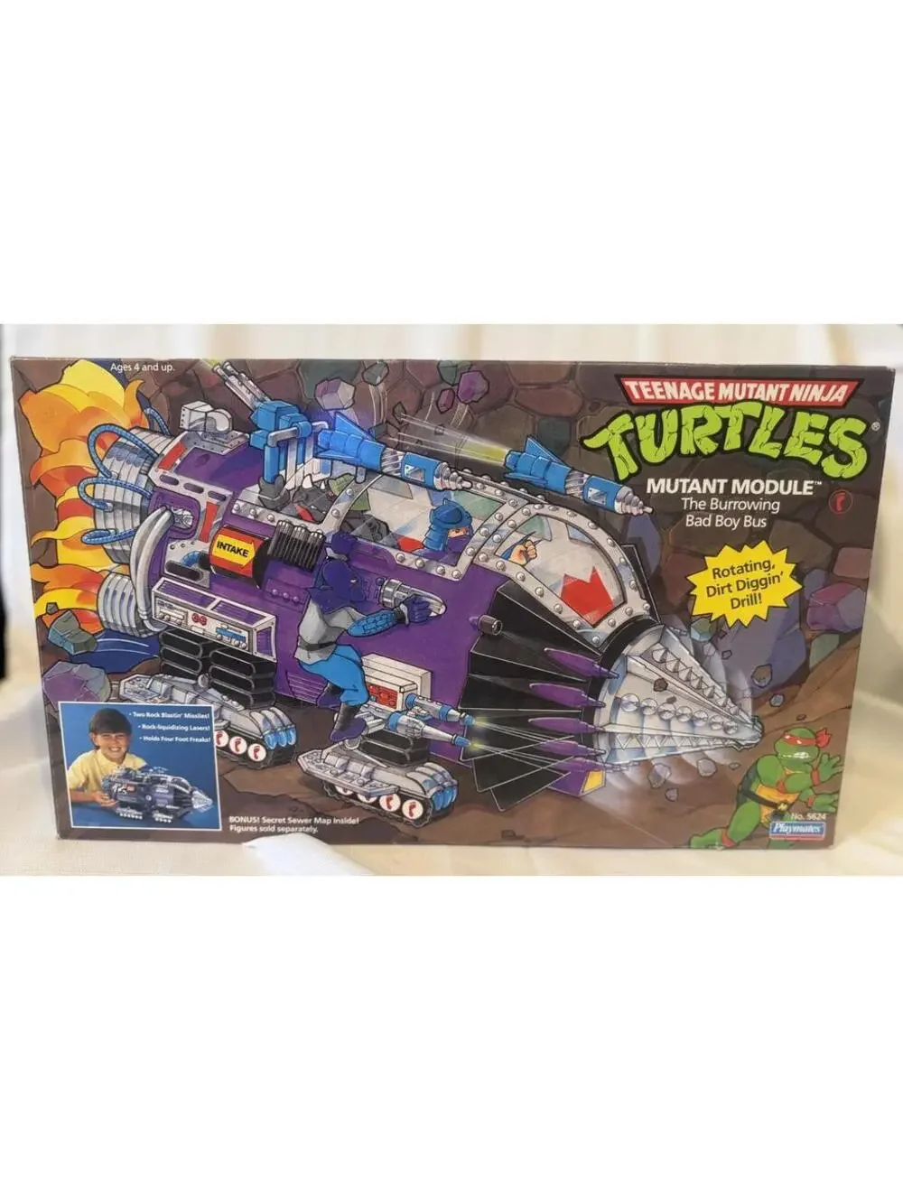 Vintage TMNT Mutant Module Battle Wagon Vehicle 1990 Playmates Original Complete